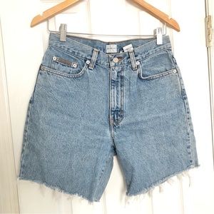 CALVIN KLEIN Vintage Y2K 90s High Waist Blue Denim Shorts Medium Wash Size 6